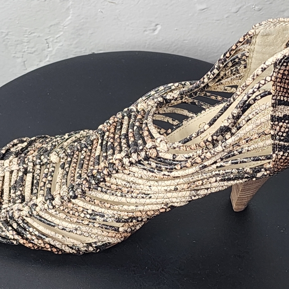 Vince Camuto Alsandra Faux Snakeskin Wovan Heels - Picture 3 of 8